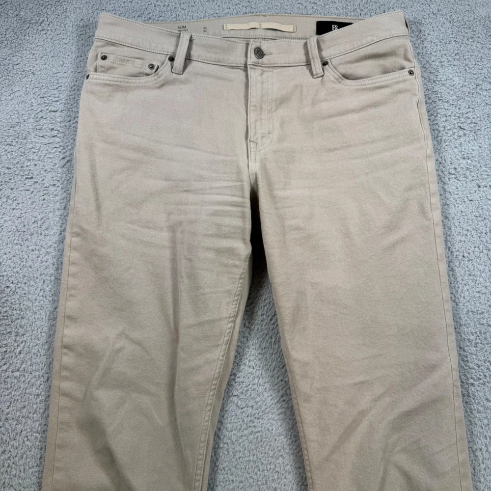 Banana Republic Slim Fit Khaki Pants‎ Mens 34x30 Tan Cotton Stretch Chinos